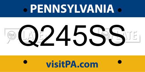 Q245SS Pennsylvania License Plate