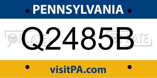Q2485B Pennsylvania License Plate
