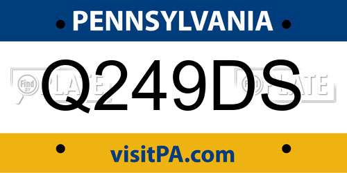 Q249DS Pennsylvania License Plate