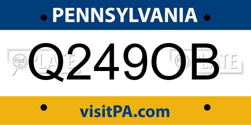 Q249OB Pennsylvania License Plate