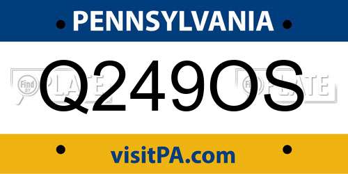 Q249OS Pennsylvania License Plate