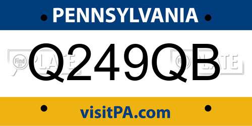 Q249QB Pennsylvania License Plate