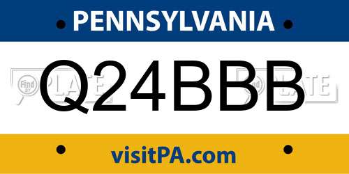 Q24BBB Pennsylvania License Plate