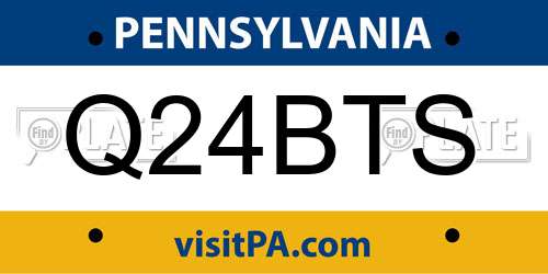 Q24BTS Pennsylvania License Plate