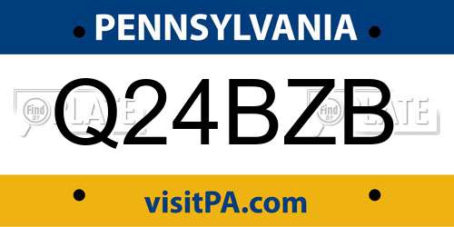 Q24BZB Pennsylvania License Plate
