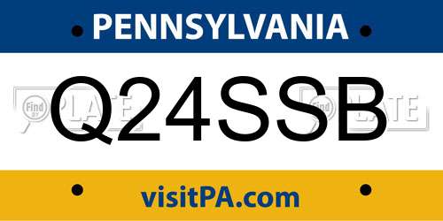 Q24SSB Pennsylvania License Plate