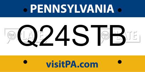 Q24STB Pennsylvania License Plate