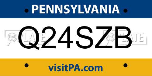 Q24SZB Pennsylvania License Plate