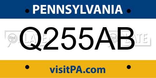 Q255AB Pennsylvania License Plate