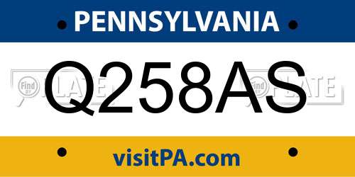 Q258AS Pennsylvania License Plate