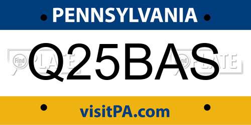 Q25BAS Pennsylvania License Plate