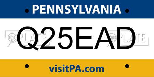 Q25EAD Pennsylvania License Plate