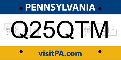 Q25QTM Pennsylvania License Plate