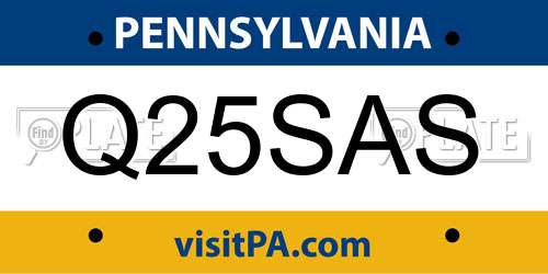Q25SAS Pennsylvania License Plate