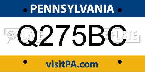 Q275BC Pennsylvania License Plate