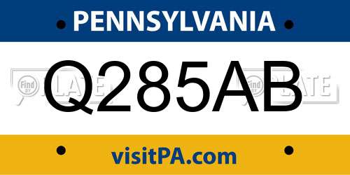 Q285AB Pennsylvania License Plate