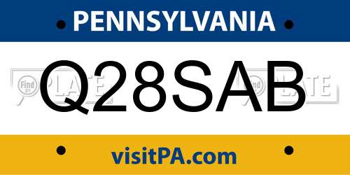 Q28SAB Pennsylvania License Plate