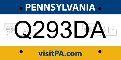 Q293DA Pennsylvania License Plate