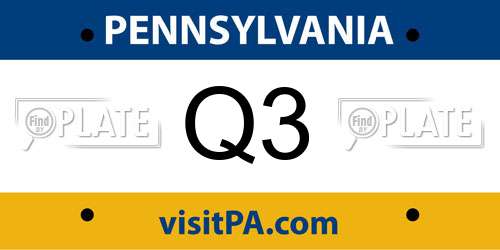 Q3 Pennsylvania License Plate