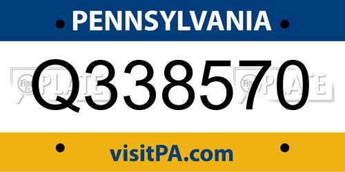 Q338570 Pennsylvania License Plate