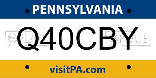 Q40CBY Pennsylvania License Plate