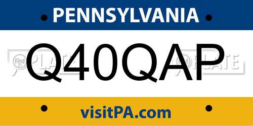 Q40QAP Pennsylvania License Plate