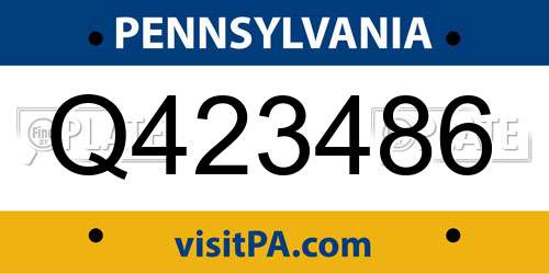 Q423486 Pennsylvania License Plate