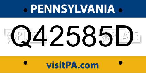 Q42585D Pennsylvania License Plate
