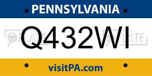 Q432WI Pennsylvania License Plate