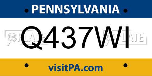 Q437WI Pennsylvania License Plate