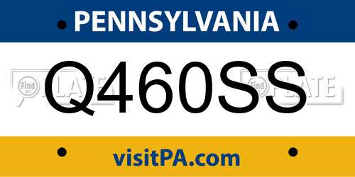 Q460SS Pennsylvania License Plate
