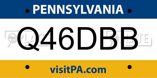 Q46DBB Pennsylvania License Plate