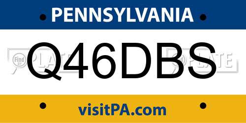Q46DBS Pennsylvania License Plate