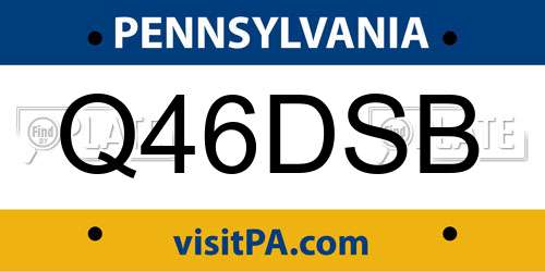 Q46DSB Pennsylvania License Plate