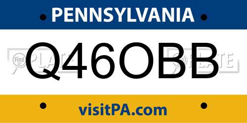 Q46OBB Pennsylvania License Plate