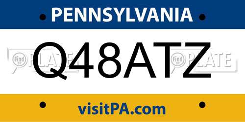 Q48ATZ Pennsylvania License Plate
