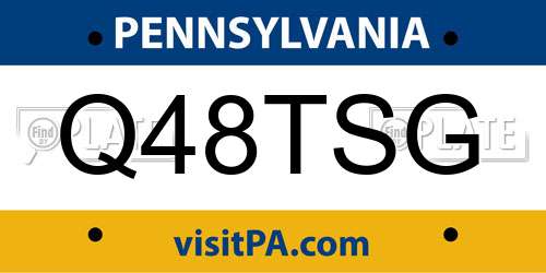 Q48TSG Pennsylvania License Plate