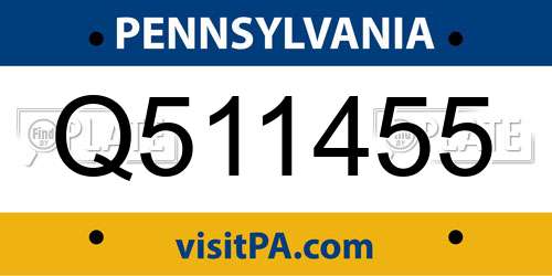 Q511455 Pennsylvania License Plate
