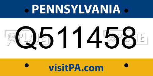 Q511458 Pennsylvania License Plate