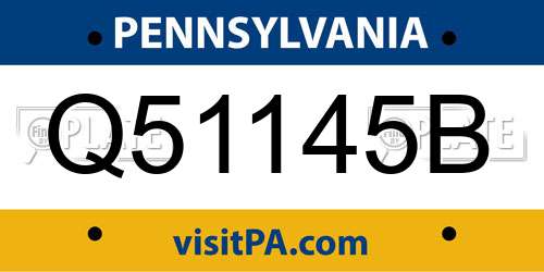 Q51145B Pennsylvania License Plate