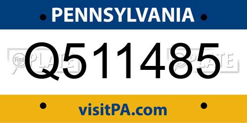 Q511485 Pennsylvania License Plate