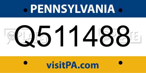 Q511488 Pennsylvania License Plate