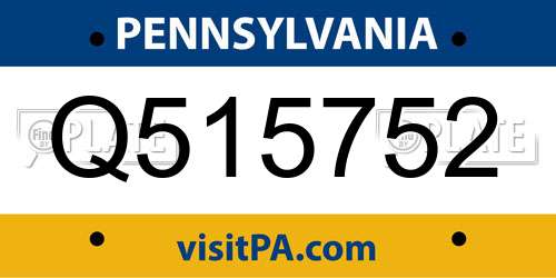 Q515752 Pennsylvania License Plate