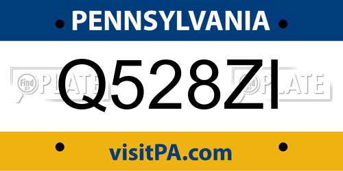 Q528ZI Pennsylvania License Plate