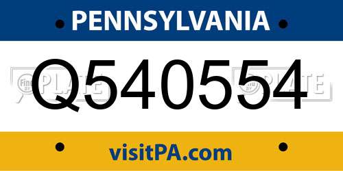 Q540554 Pennsylvania License Plate