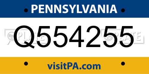 Q554255 Pennsylvania License Plate