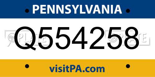 Q554258 Pennsylvania License Plate
