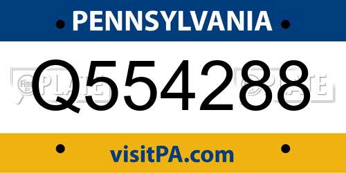 Q554288 Pennsylvania License Plate