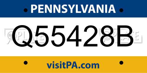 Q55428B Pennsylvania License Plate