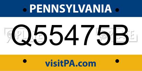 Q55475B Pennsylvania License Plate